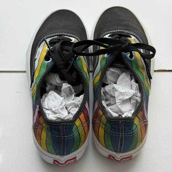 Vans Black Multicolor Stripe Sneakers - Picture 4 of 10